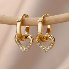 Diamond Heart Earrings