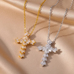 Crystal Cross Diamond Necklace