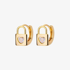 Locked In Forever Heart Earrings