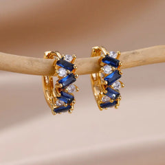 Marine Blue Diamond Earrings