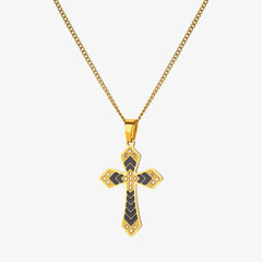 Onyx Arrow Cross Necklace