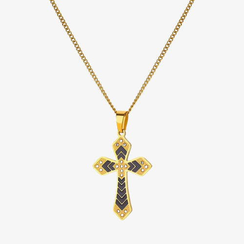 Onyx Arrow Cross Necklace