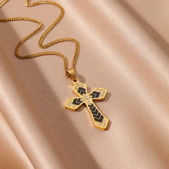 Onyx Arrow Cross Necklace