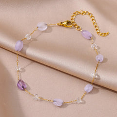 Purple Opal Stone Anklet