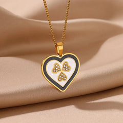 White Onyx Heart Necklace