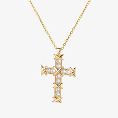 Wrapped Diamond Cross Necklace