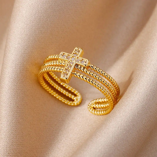 Cross Pendant Diamond Ring