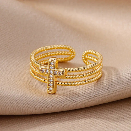 Cross Pendant Diamond Ring