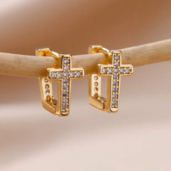 Cross Diamond Earrings