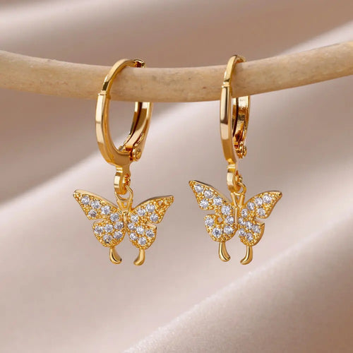 Diamond Butterfly Earrings